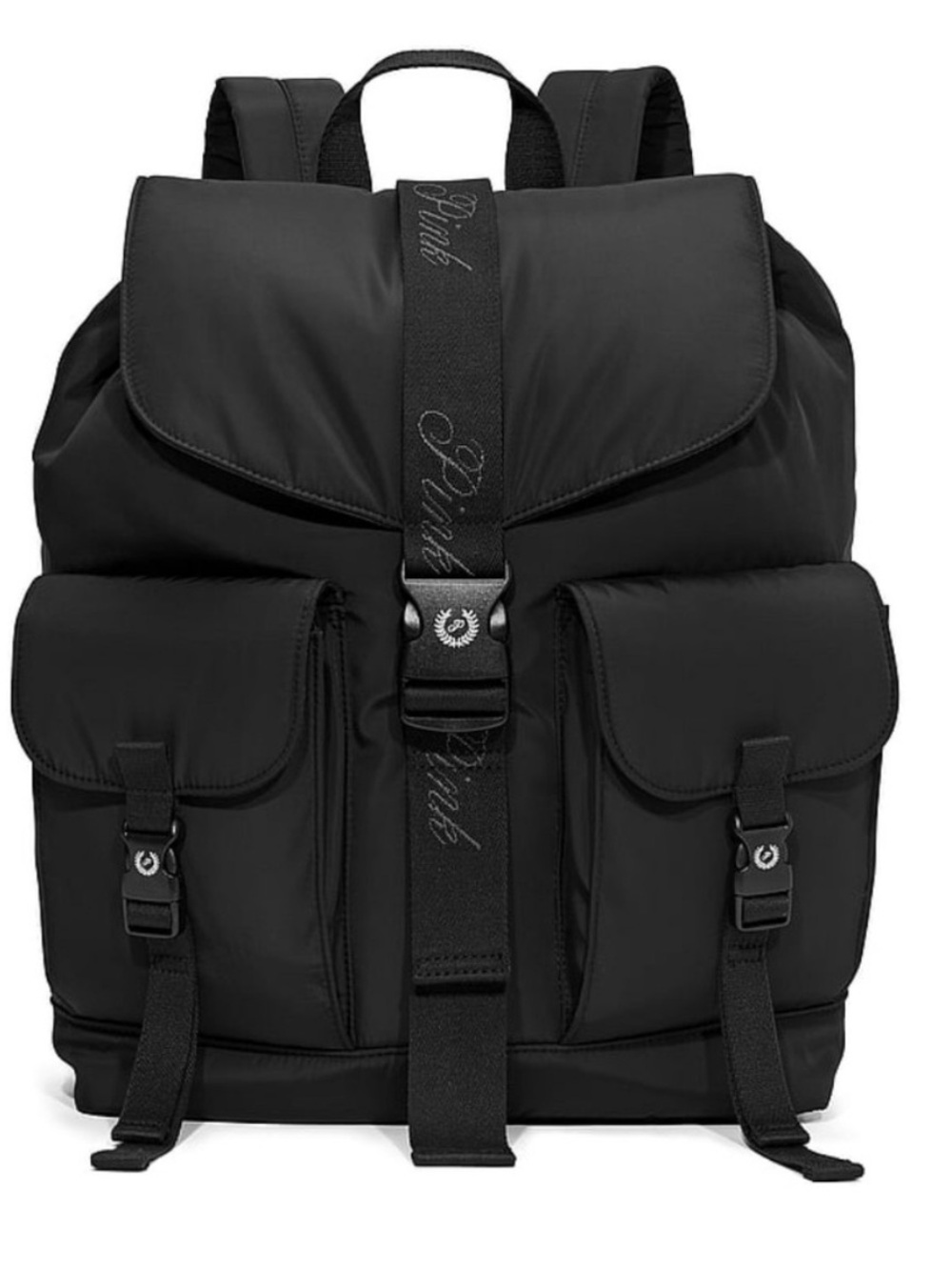 New! PINK Victoria’s Secret Nylon Cargo Black Backpack